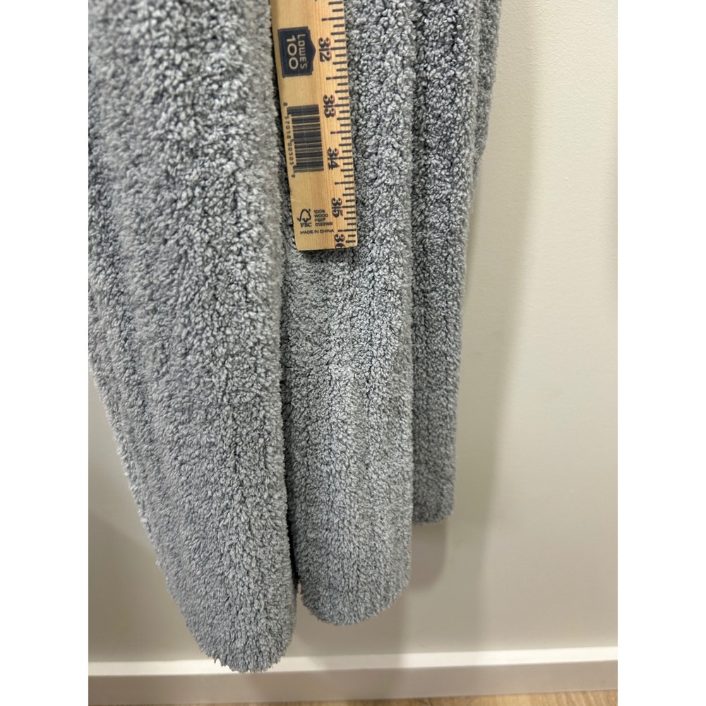 Pottery Barn Cozy Ribbed Robe Women Large Blue Plush Fleece Shawl Collar Belted - Picture 7 of 7